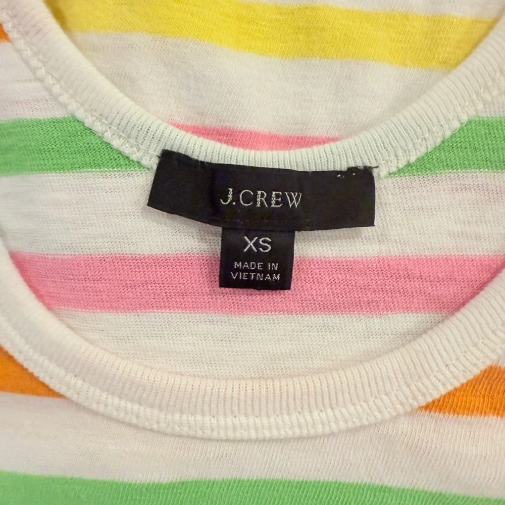 J.Crew Rainbow Stripe Maxi Dress Sleeveless Bodycon Knit XS Summer - Picture 3 of 4